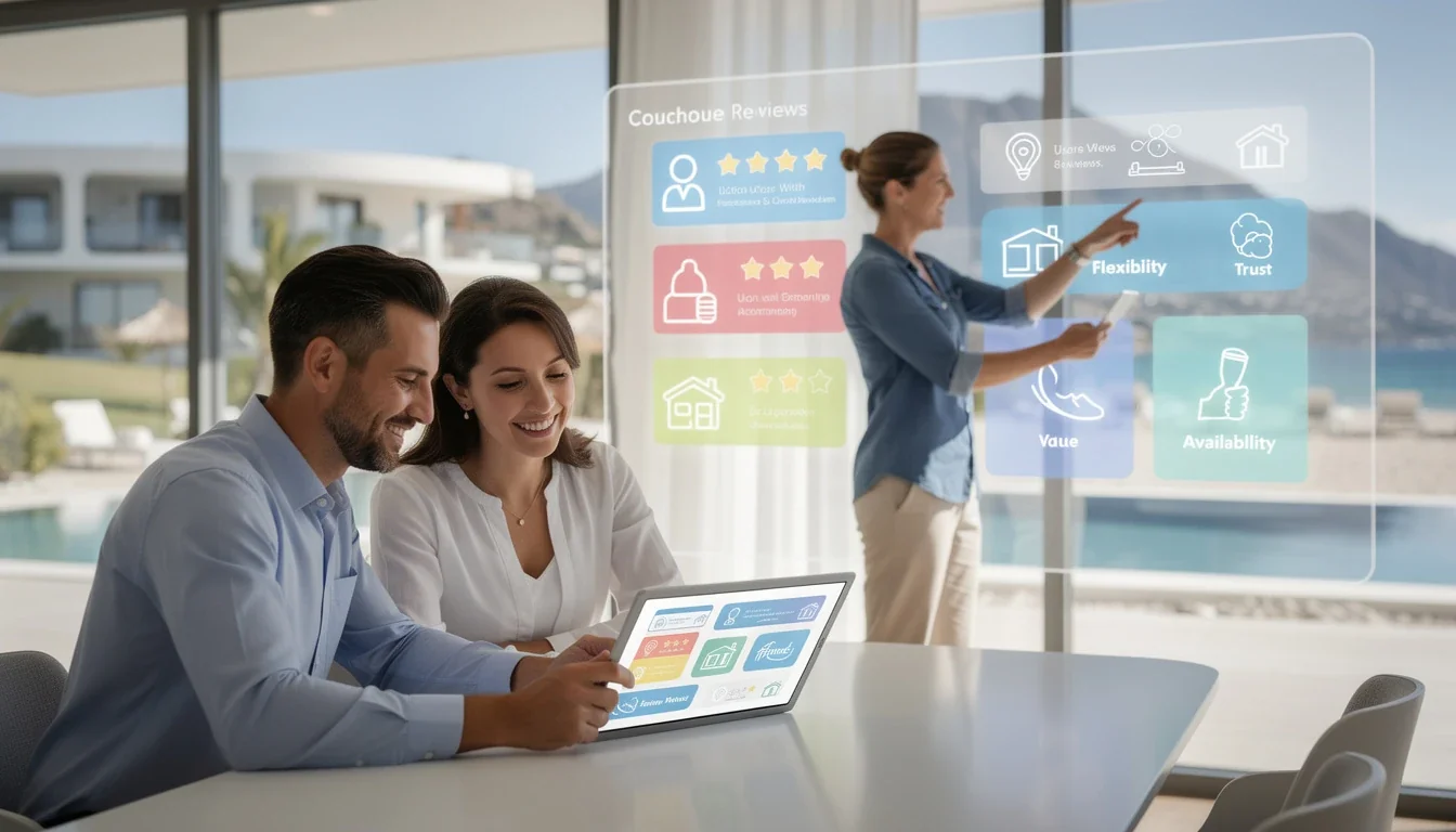 An illustrated diagram showing the key benefits of 2026 timeshare exchange user experience review strategies