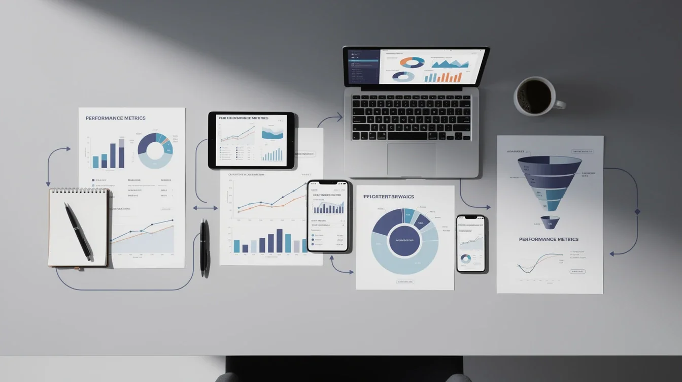 A step-by-step visual process guide demonstrating how advanced affiliate marketing performance metrics works