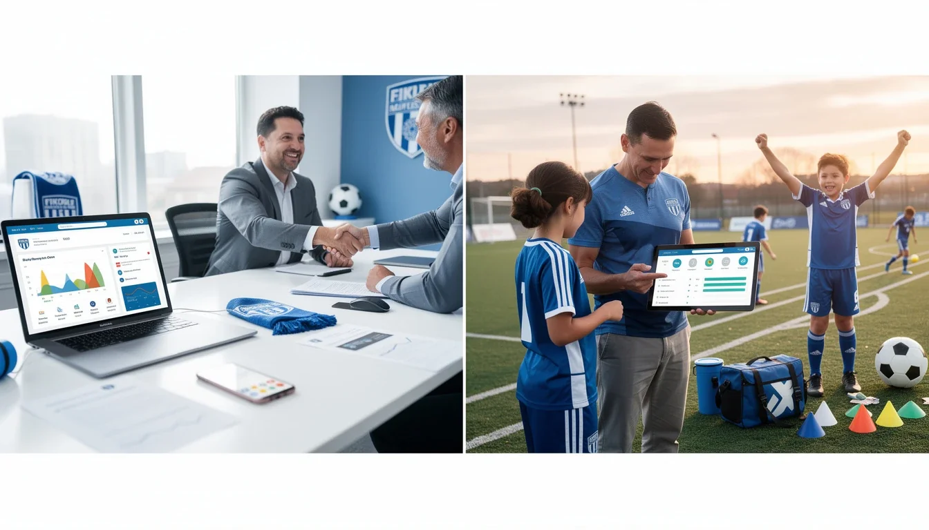 A step-by-step visual process guide demonstrating how affiliate partnerships for youth soccer clubs funding works