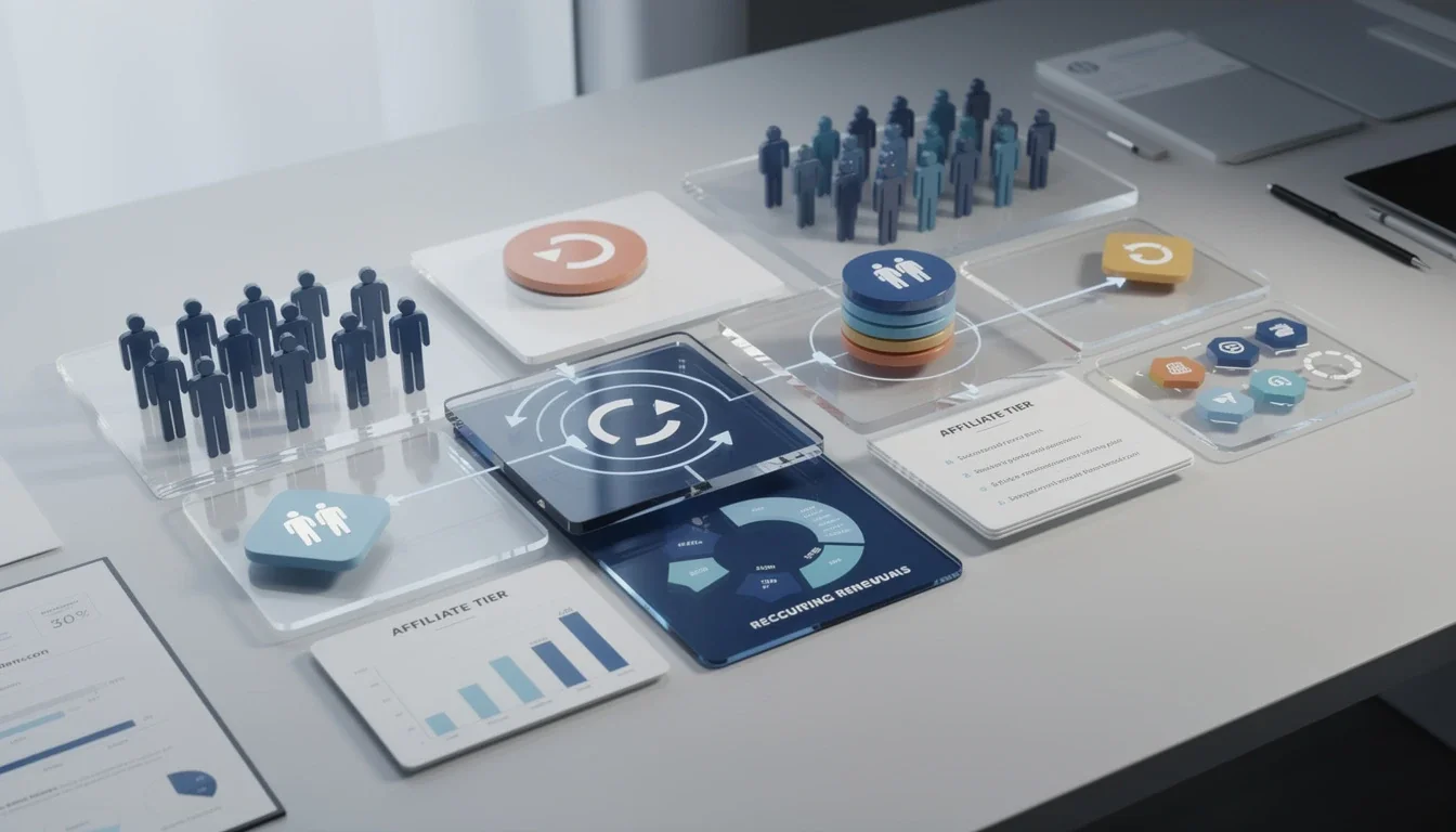 An illustrated diagram showing the key benefits of affiliate program segmentation for subscription renewals strategies