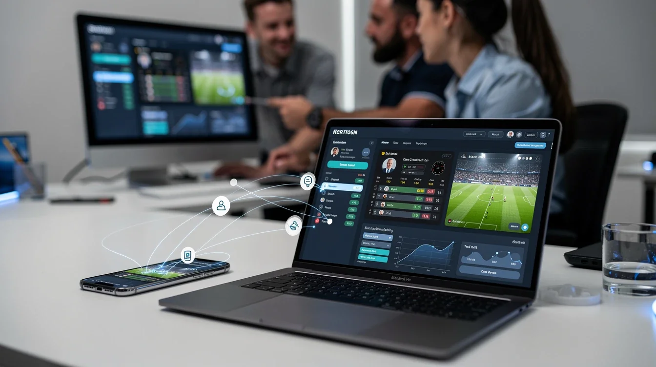 An illustrated diagram showing the key benefits of api integration for subscription soccer apps strategies