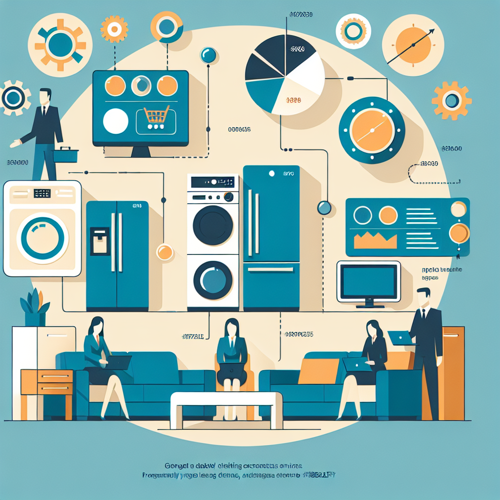 A step-by-step visual process guide demonstrating how appliance leasing services works with clear labeled stages