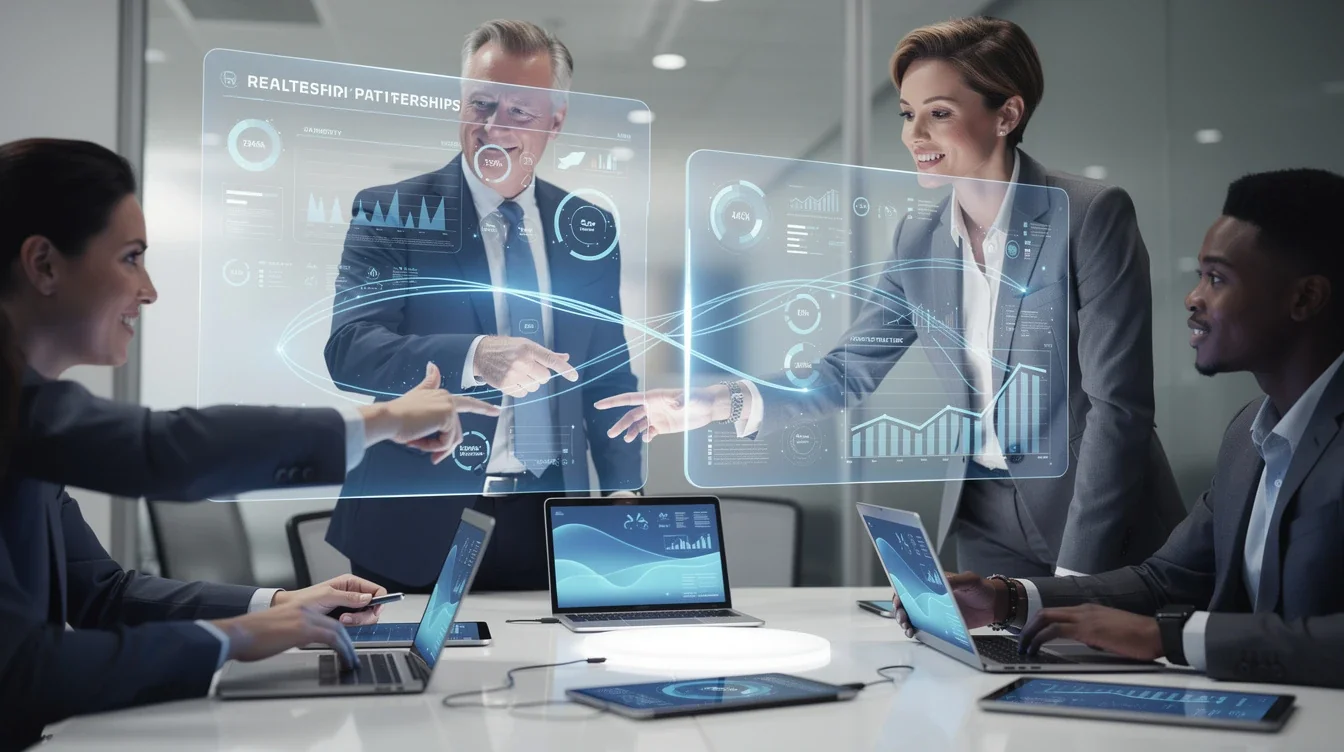 An illustrated diagram showing the key benefits of benefits of real-time partnership dashboards strategies