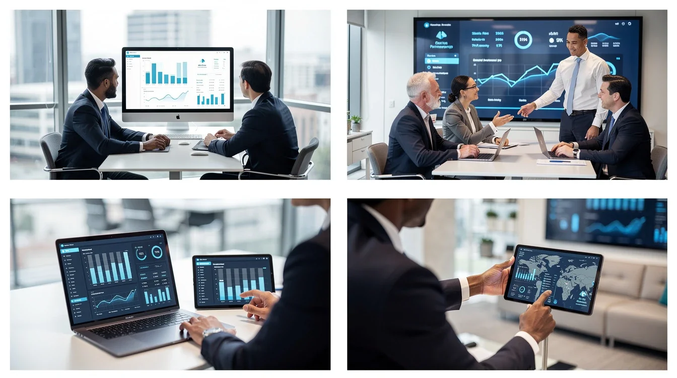 A step-by-step visual process guide demonstrating how benefits of real-time partnership dashboards works