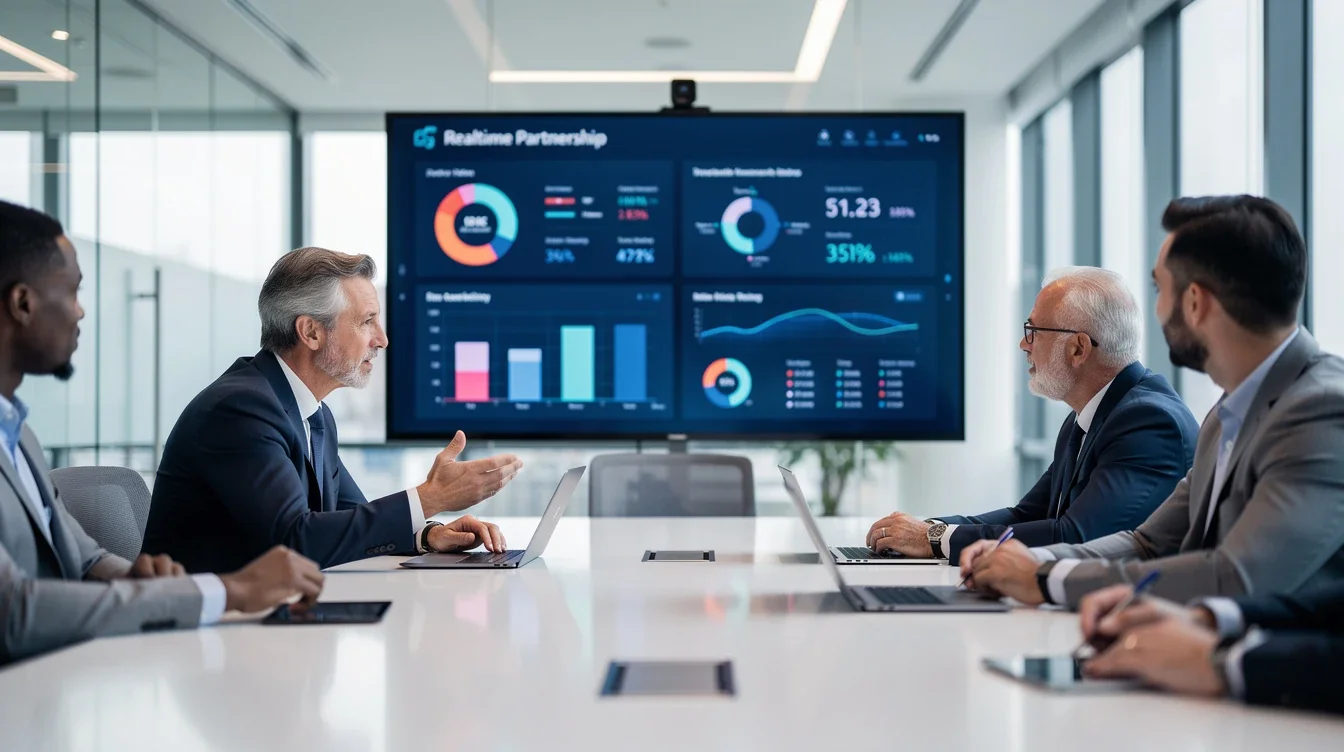 A summary infographic highlighting best practices for benefits of real-time partnership dashboards