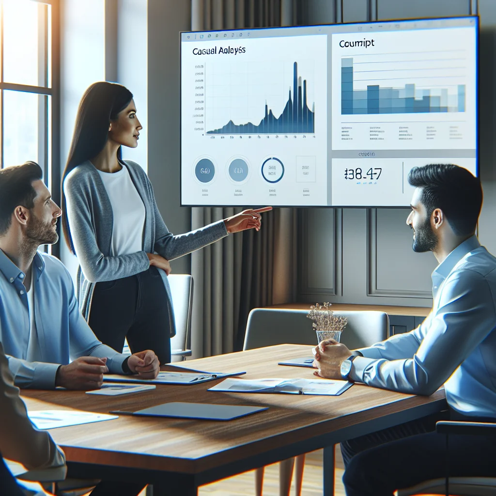 A step-by-step visual process guide demonstrating how business insights works with clear labeled stages