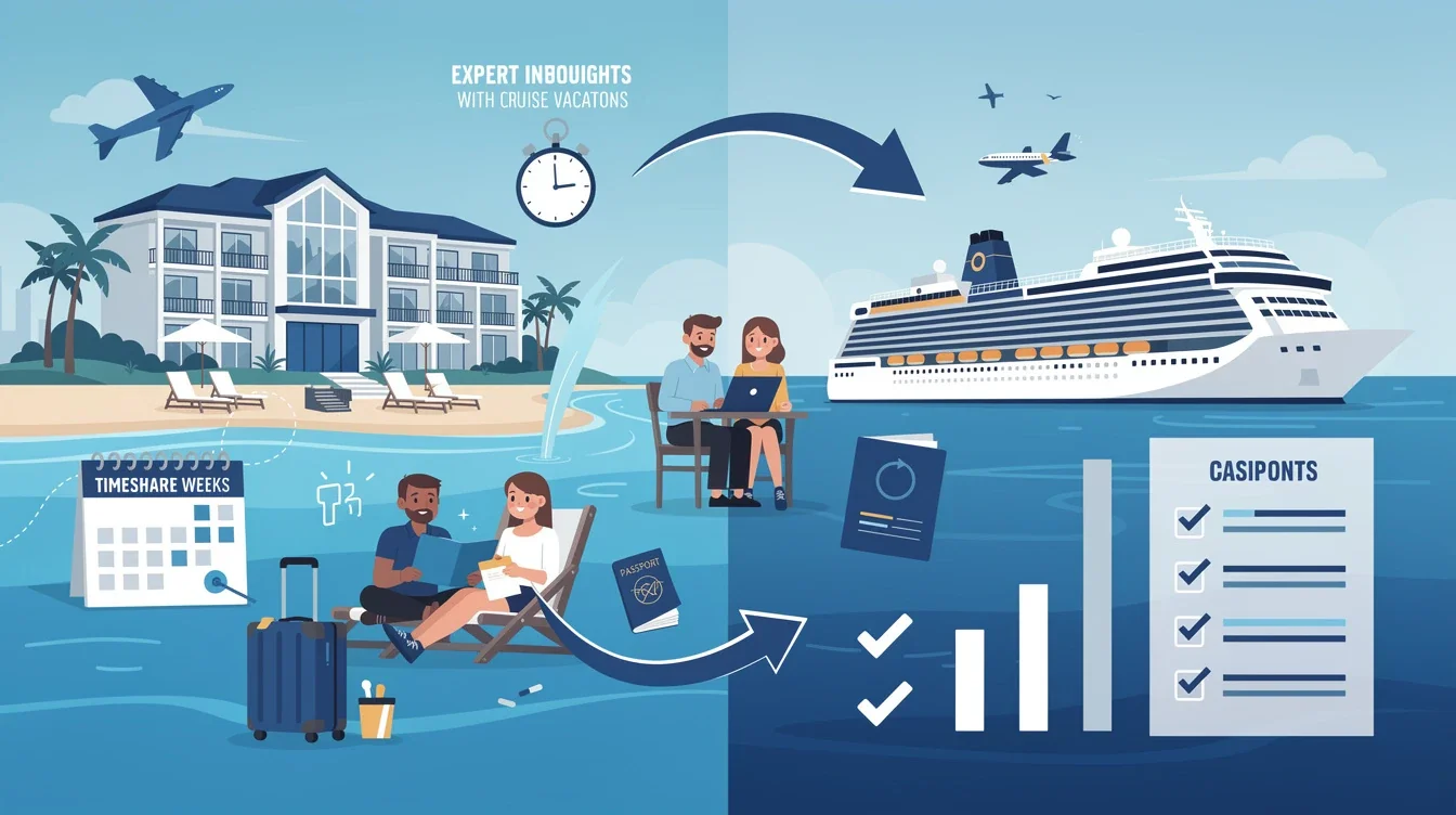 A summary infographic highlighting best practices for combining timeshare weeks with cruise vacations