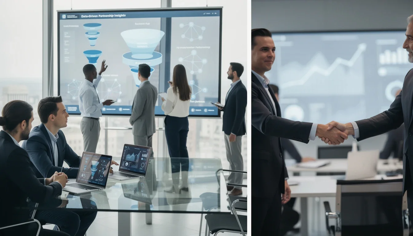 A step-by-step visual process guide demonstrating how data-driven partnership insights for saas growth works