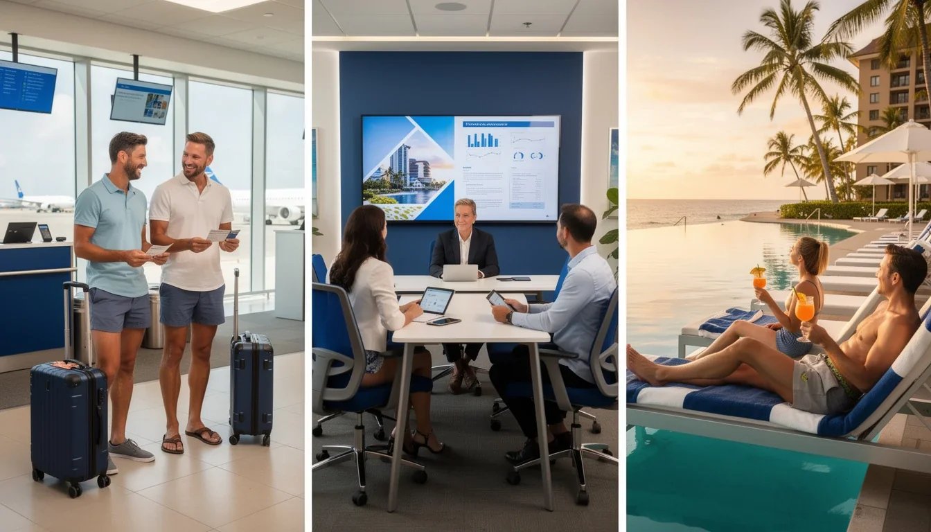 A step-by-step visual process guide demonstrating how free vacations with timeshare presentations 2026 works