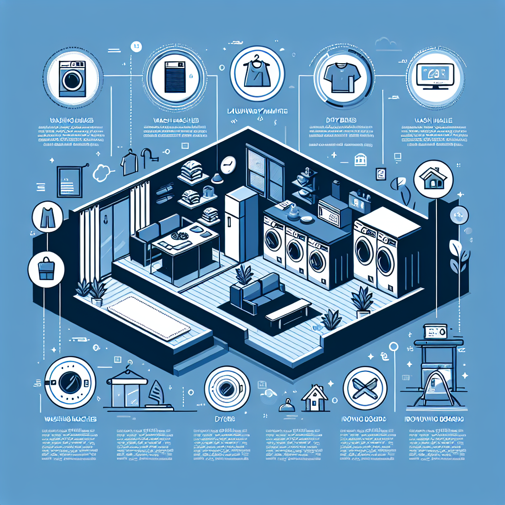 An illustrated diagram showing the key benefits and advantages of implementing furnished apartment laundry options strategies