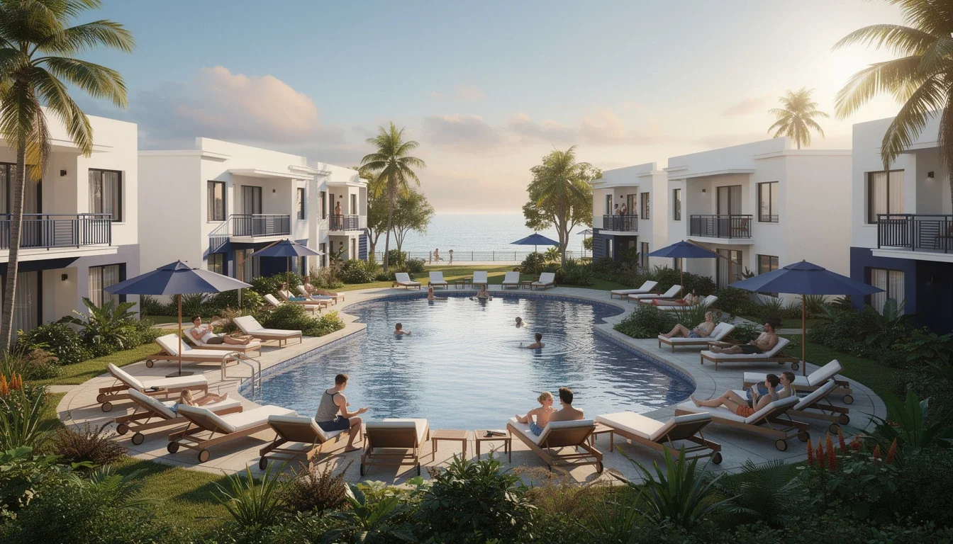 A professional team working on budget-friendly timeshares off-peak holidays solutions in a modern office environment