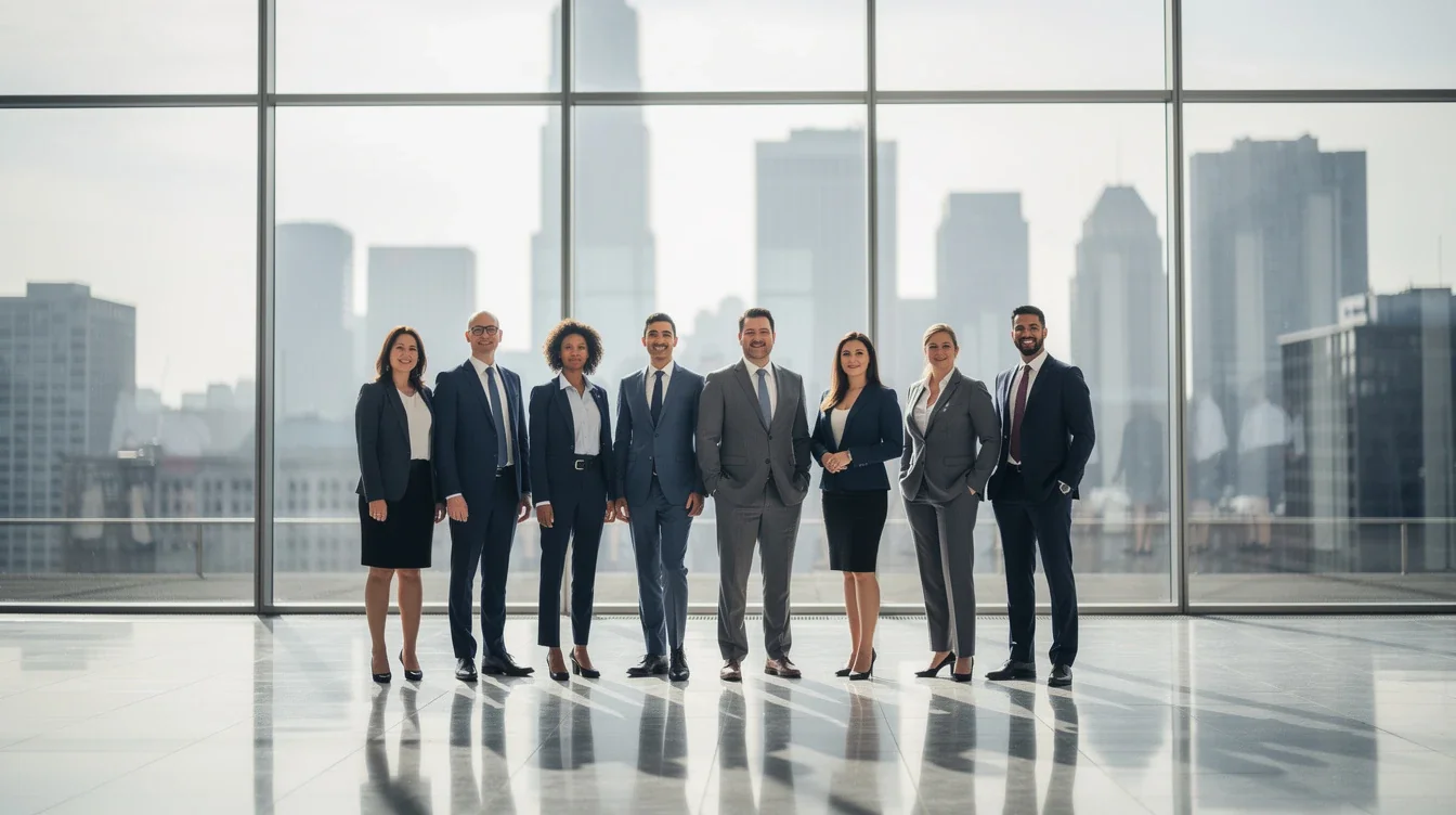 A professional team working on fixed versus floating week timeshare explained solutions in a modern office environment