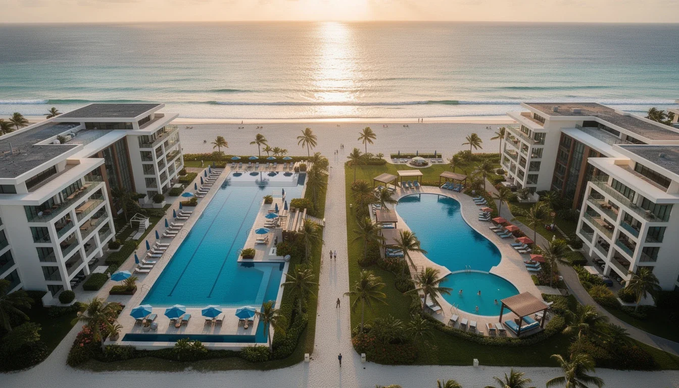 A professional team working on marriott vs hilton vacation club comparison 2026 solutions in a modern office environment