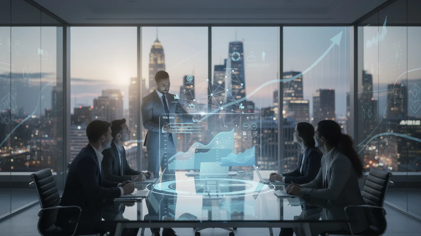 A professional team working on partnership cohort analysis for saas growth solutions in a modern office environment