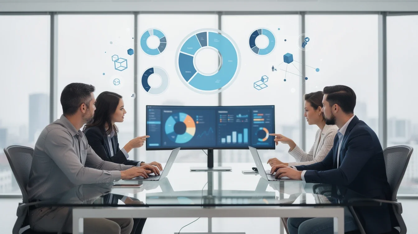 A professional team working on saas affiliate program segmentation strategies solutions in a modern office environment