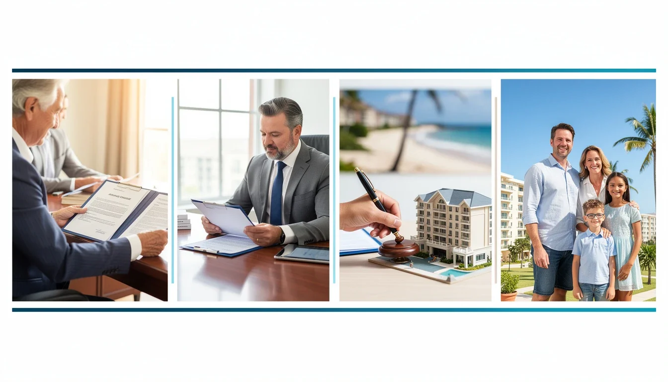 A step-by-step visual process guide demonstrating how inherited timeshare ownership legal process works