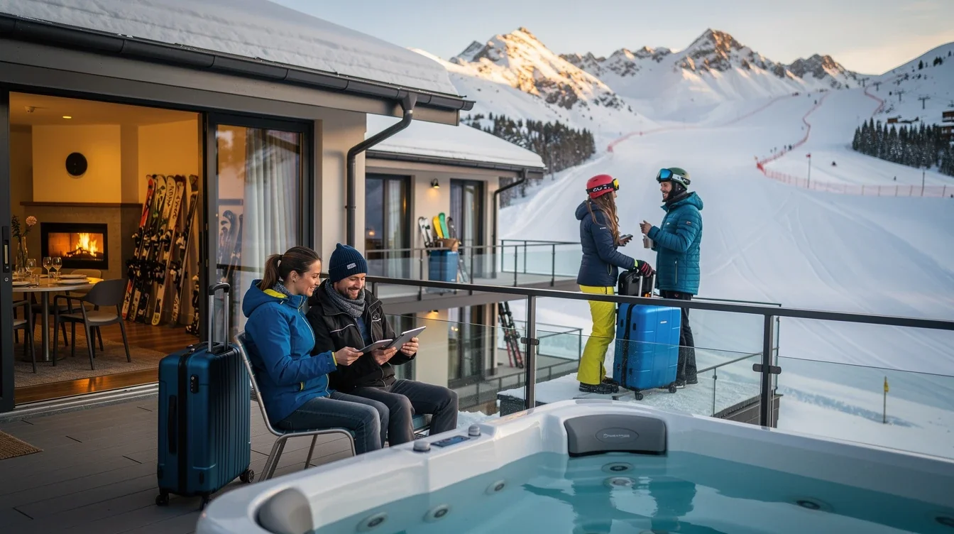 An illustrated diagram showing the key benefits of last minute timeshare ski trip tips strategies