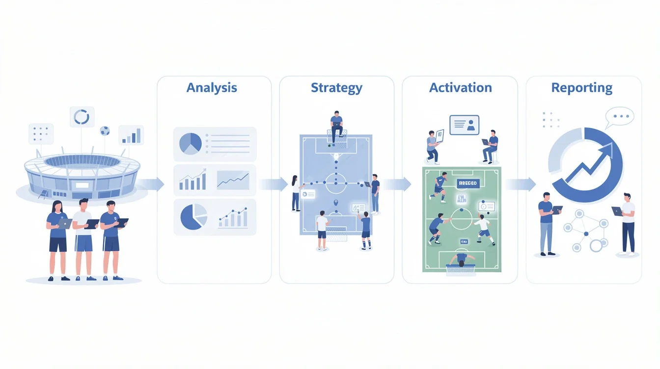 A step-by-step visual process guide demonstrating how local soccer club sponsorship data strategies works