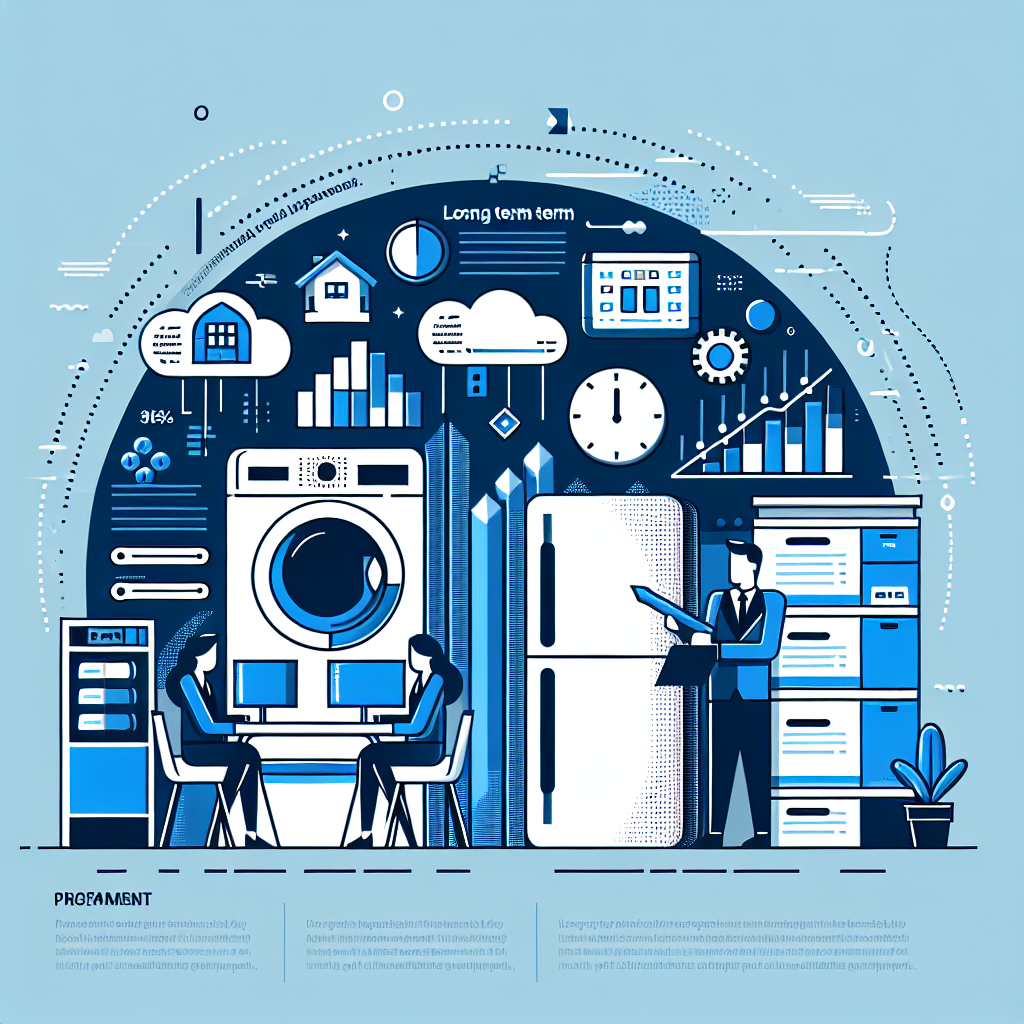 An illustrated diagram showing the key benefits and advantages of implementing long term appliance rental strategies effectiv