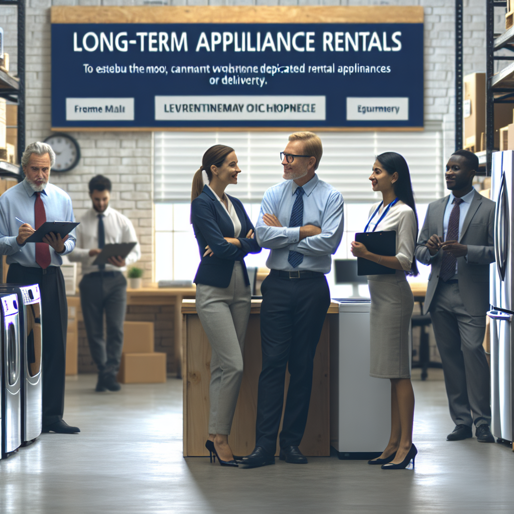 A step-by-step visual process guide demonstrating how long term appliance rental works with clear labeled stages