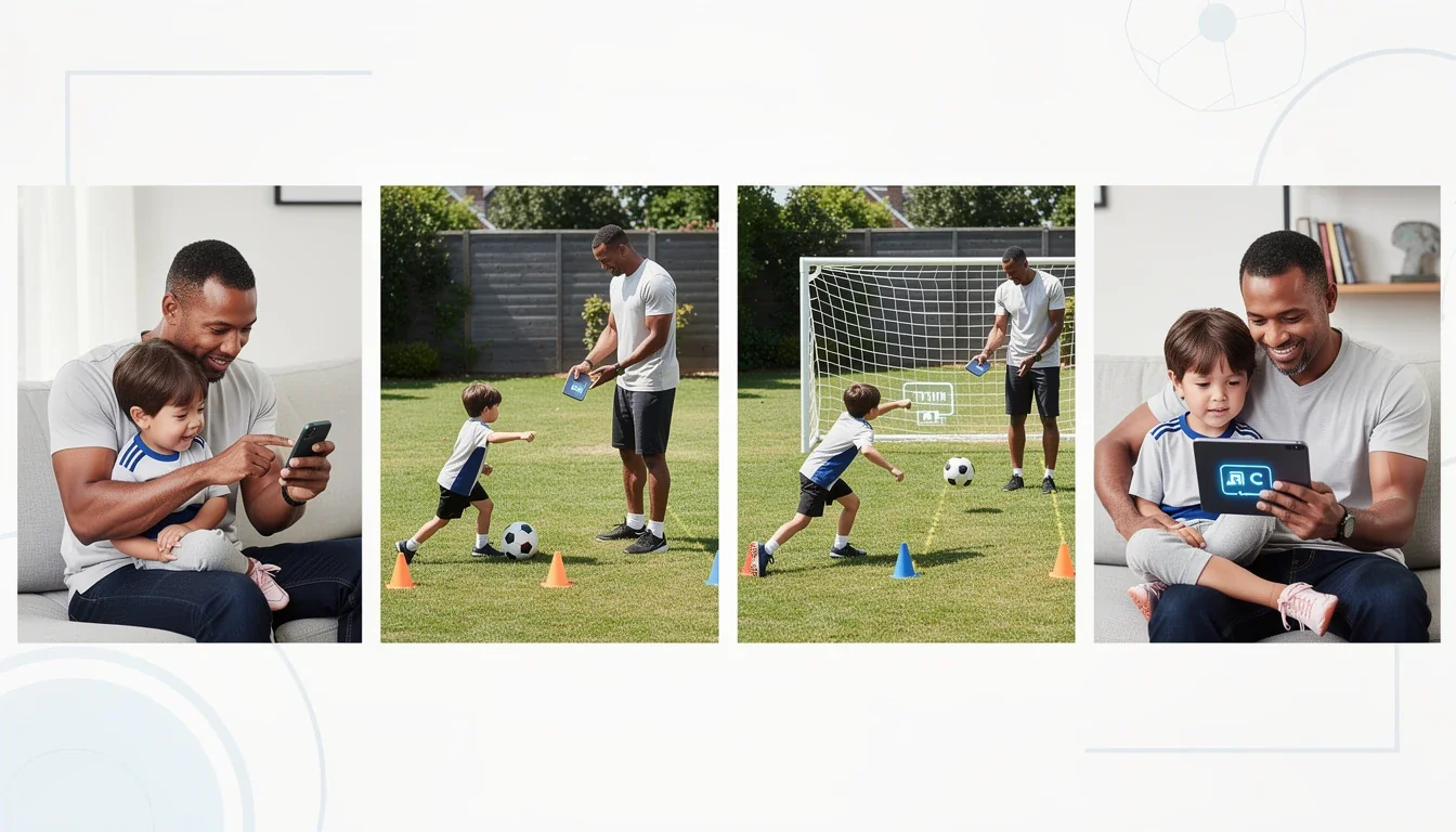 A step-by-step visual process guide demonstrating how parent usage patterns soccer training apps works