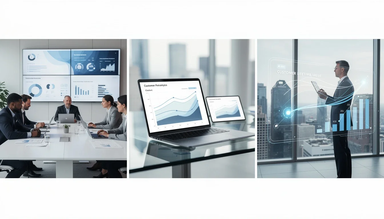 A step-by-step visual process guide demonstrating how partnership analytics predicting customer lifetime value works