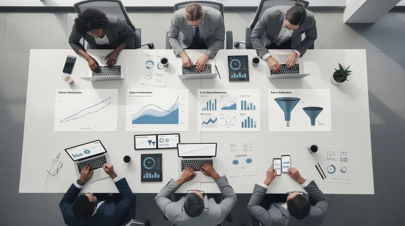 A step-by-step visual process guide demonstrating how partnership cohort analysis for saas growth works