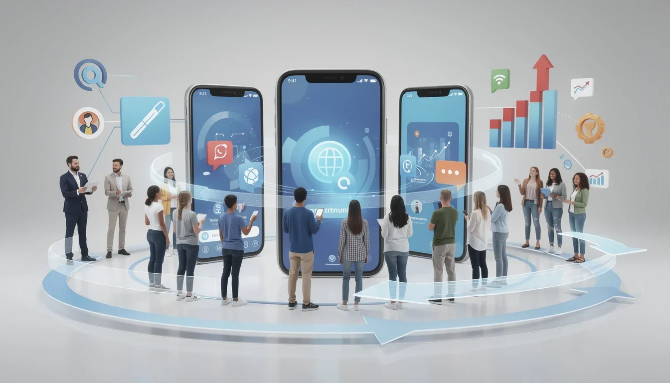 An illustrated diagram showing the key benefits of partnership lifecycle management for youth apps strategies