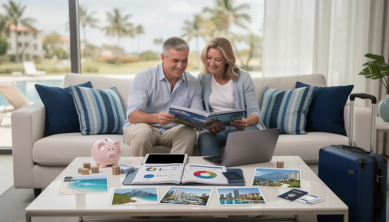 An illustrated diagram showing the key benefits of real life timeshare points savings example strategies