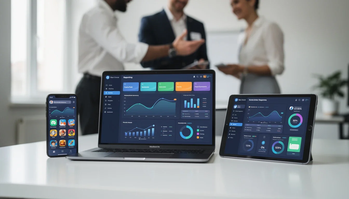 An illustrated diagram showing the key benefits of real-time affiliate reporting for youth apps strategies