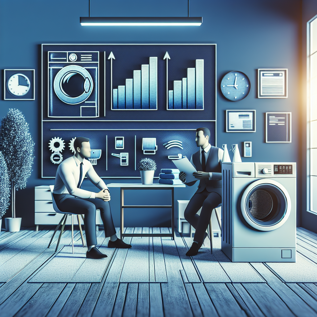A step-by-step visual process guide demonstrating how rent to use washer and dryer works with clear labeled stages