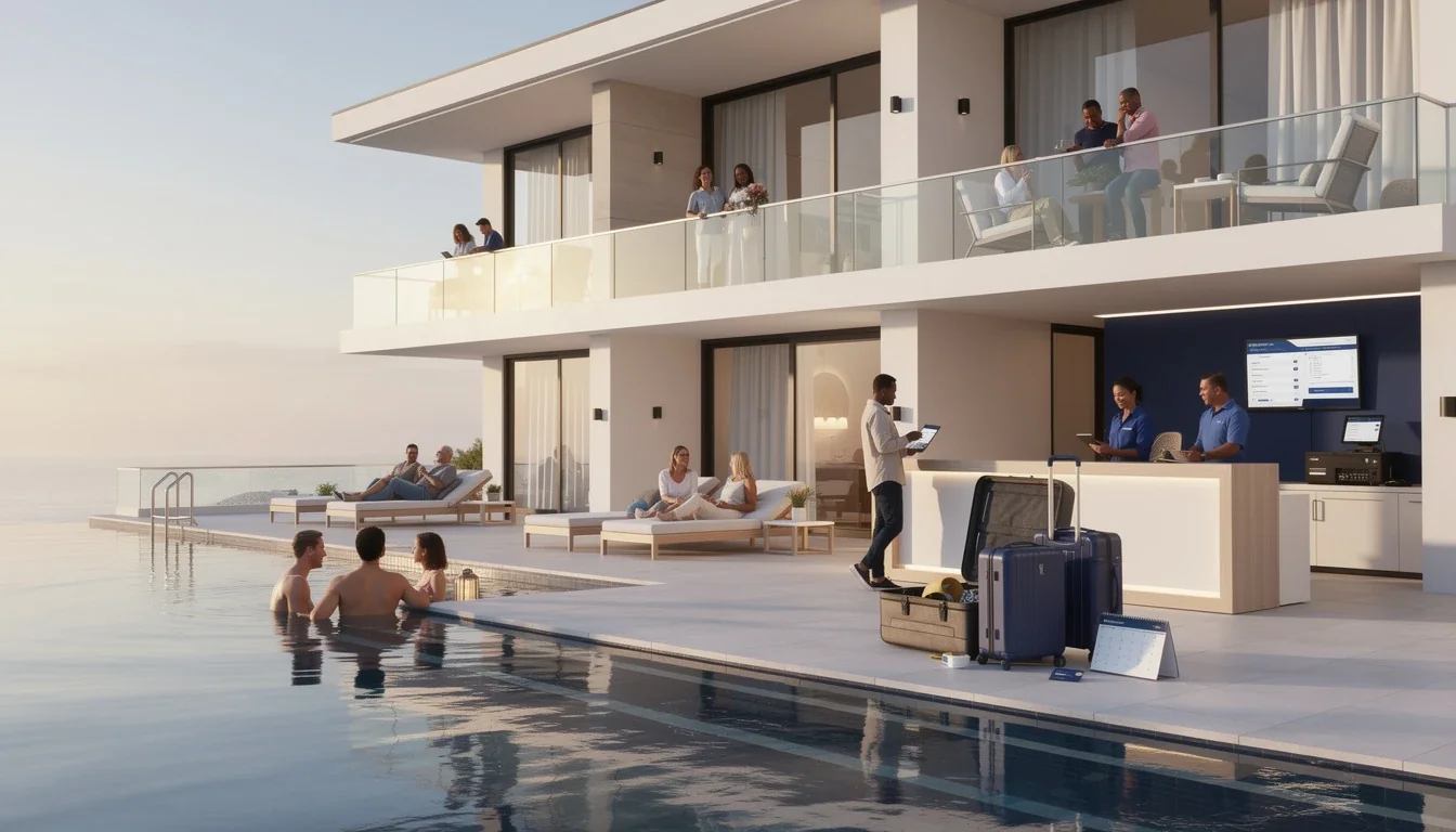 An illustrated diagram showing the key benefits of renting timeshares from owners hassle free strategies