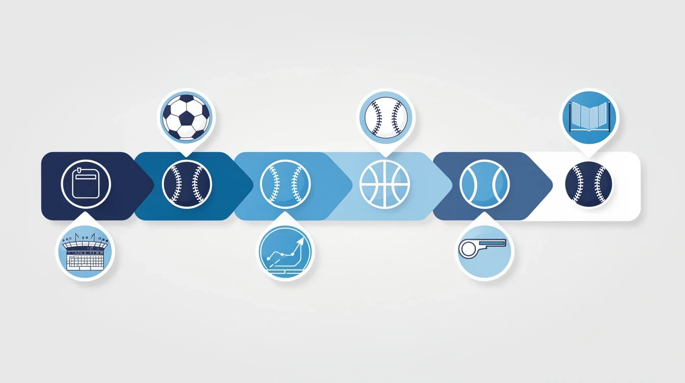 A step-by-step visual process guide demonstrating how seasonal sports calendar partnership timing works