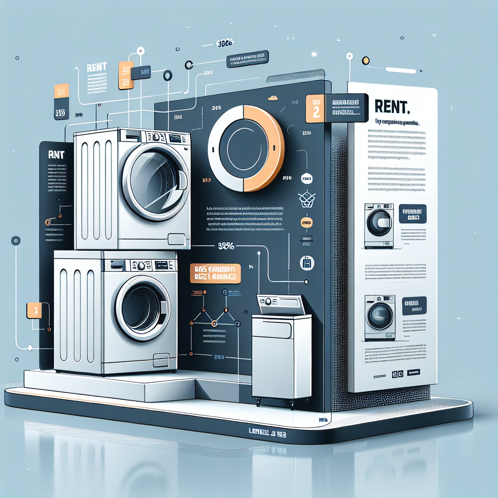 An illustrated diagram showing the key benefits and advantages of implementing stackable washer and dryer rental strategies e