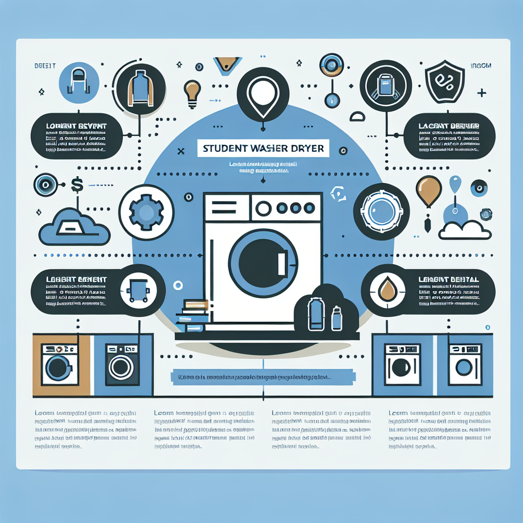 An illustrated diagram showing the key benefits and advantages of implementing student washer dryer rental strategies effecti