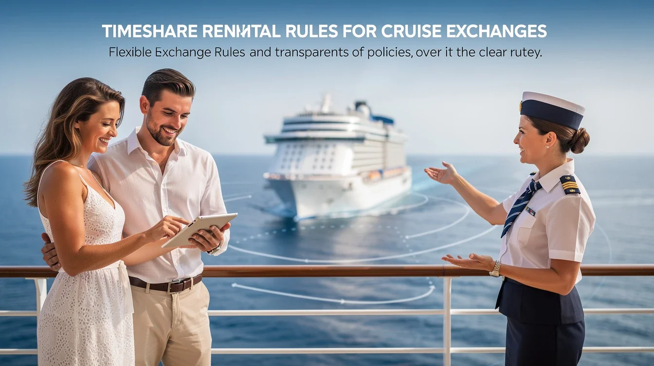 An illustrated diagram showing the key benefits of timeshare rental rules for cruise exchanges strategies