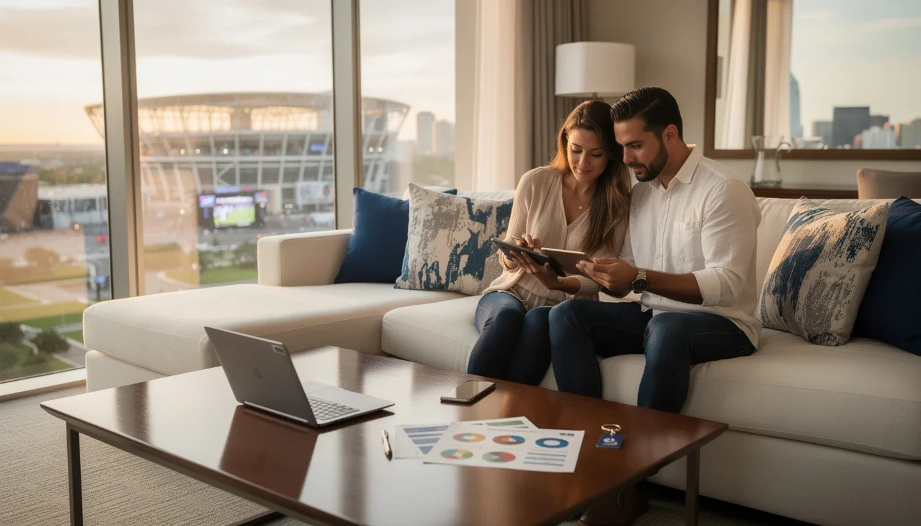 A summary infographic highlighting best practices for timeshare rentals for major event travel