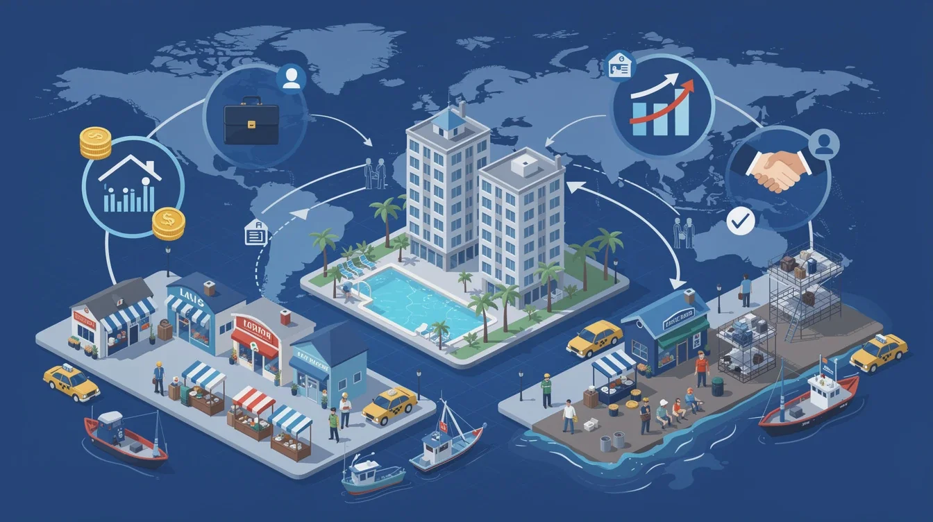 A summary infographic highlighting best practices for timeshare resorts impact on local economy