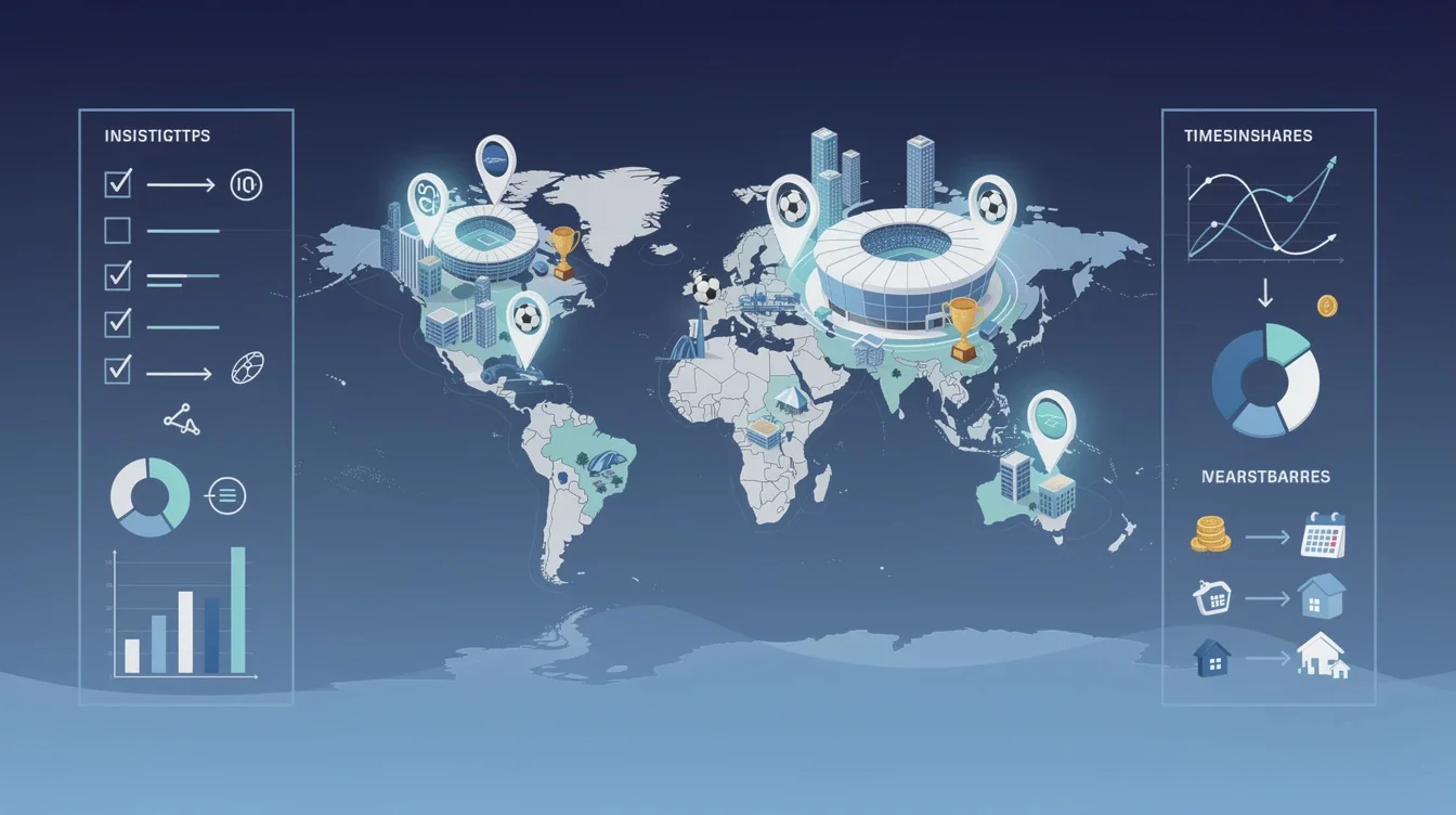 A summary infographic highlighting best practices for timeshares near major 2026 sports events
