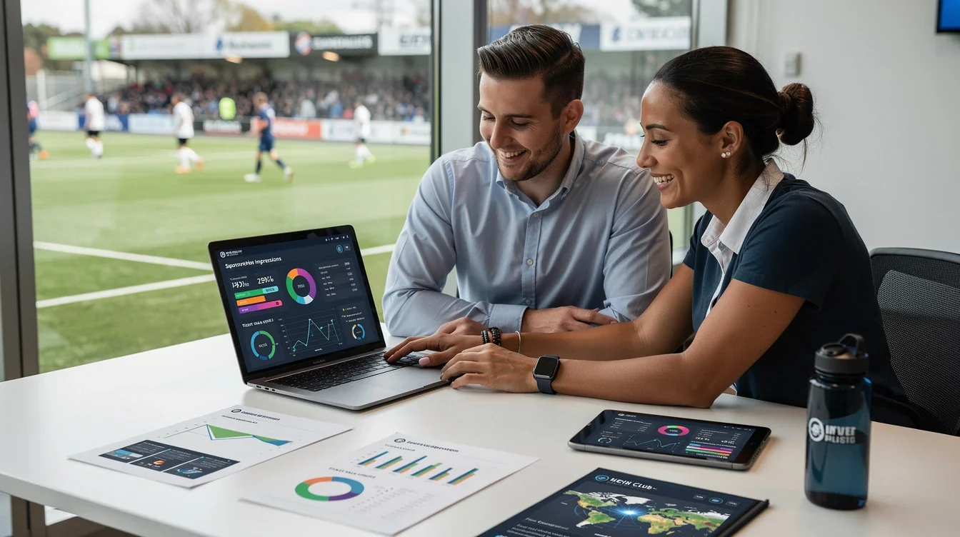 An illustrated diagram showing the key benefits of tracking partnership roi local soccer clubs strategies