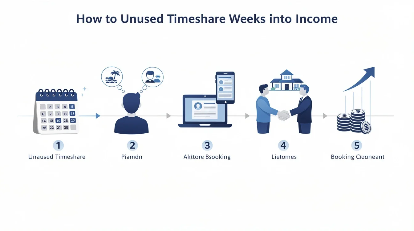 A summary infographic highlighting best practices for turn unused timeshare weeks into income