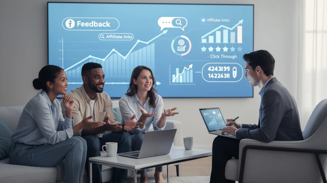An illustrated diagram showing the key benefits of using parent feedback to improve affiliate marketing strategies
