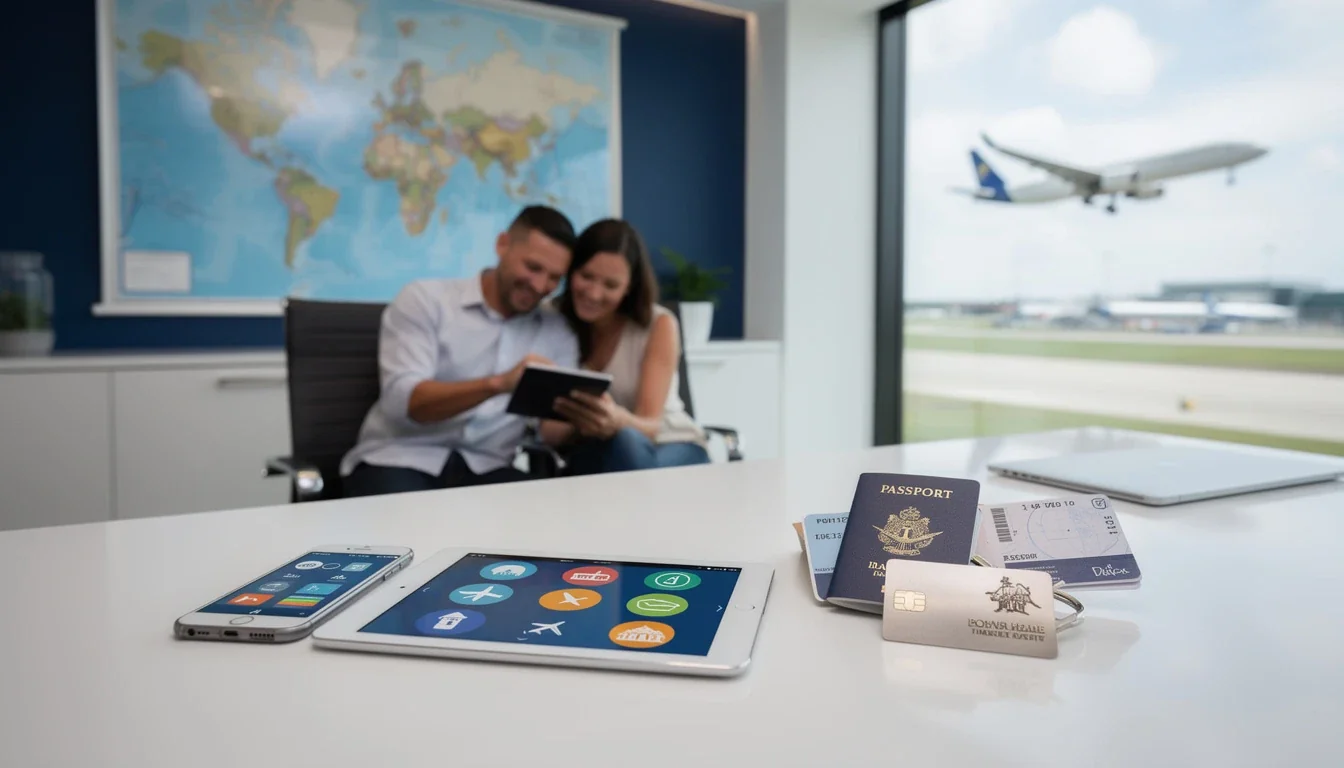 An illustrated diagram showing the key benefits of using timeshare points for international travel strategies