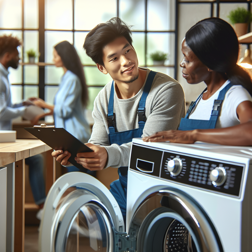 A step-by-step visual process guide demonstrating how washer dryer rental for apartments works with clear labeled stages